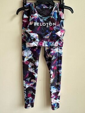 Peloton Jewels in Space Sports Bra and Leggings Set. Size Small
